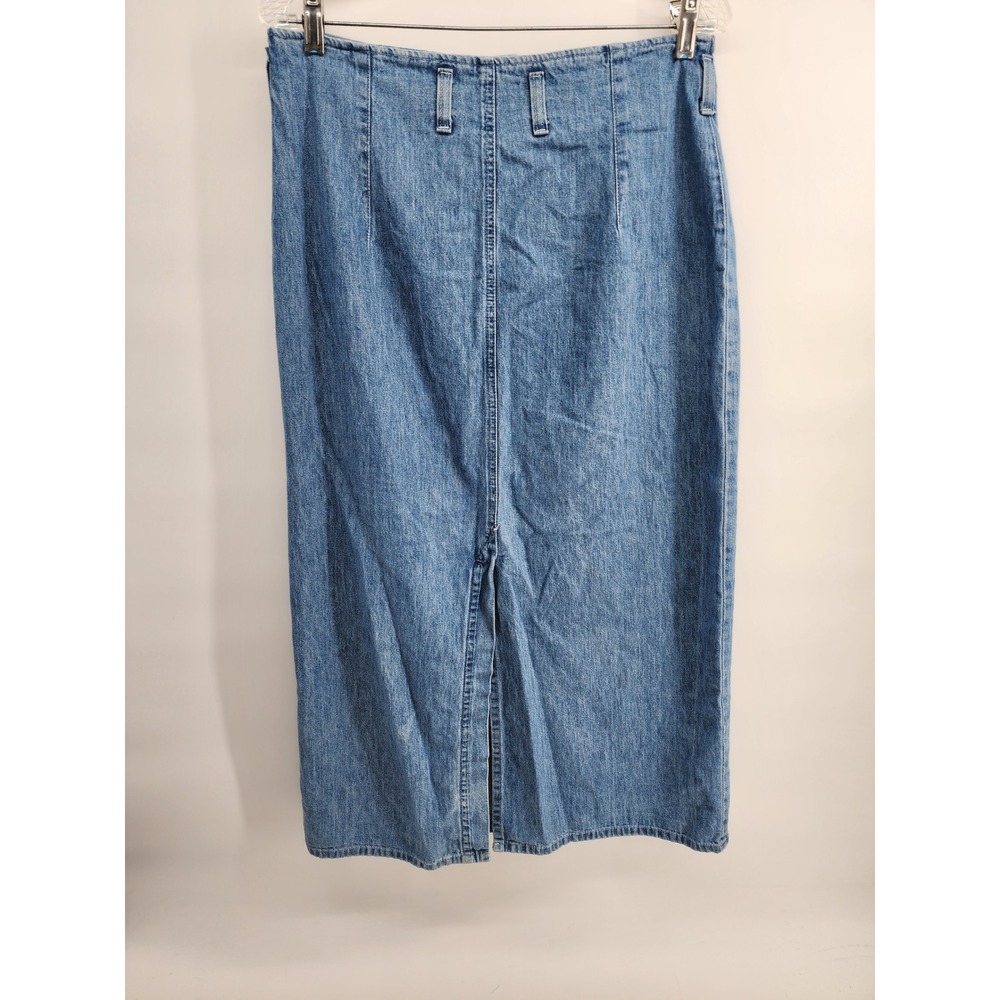 Hunt Club Vintage Blue Denim Button Front Maxi Skirt Womens Size 16 High Waist - Picture 3 of 8